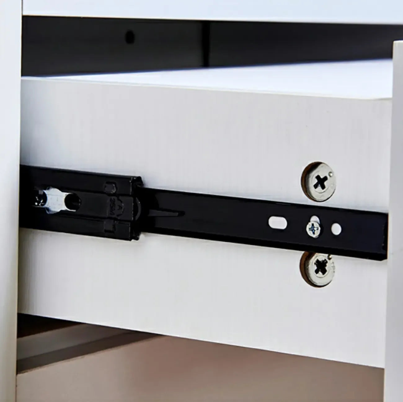 Narrow Wall-Mounted White Shoe Cabinet with Drawers