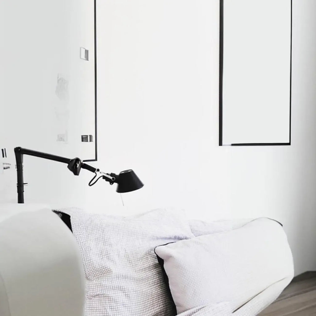 28.5 Modern Black Swing Arm Wall Light for Interior Spaces