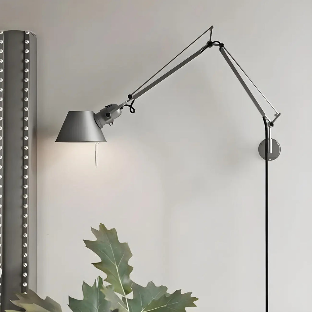 28.5 Modern Black Swing Arm Wall Light for Interior Spaces