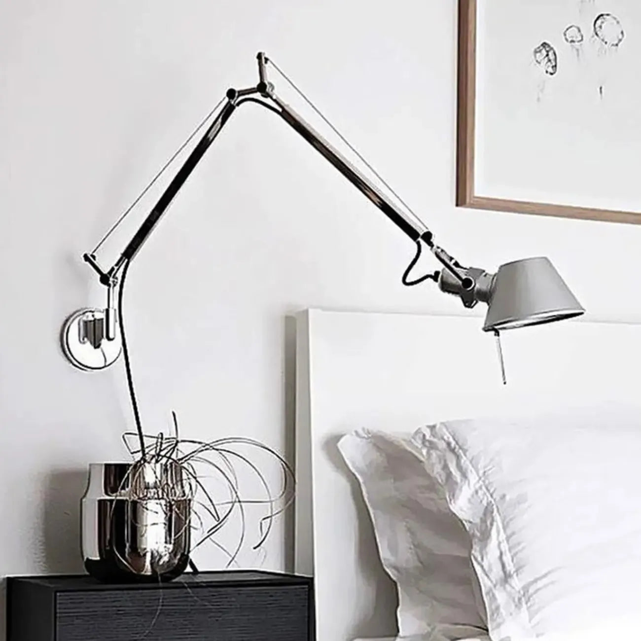 28.5 Modern Black Swing Arm Wall Light for Interior Spaces