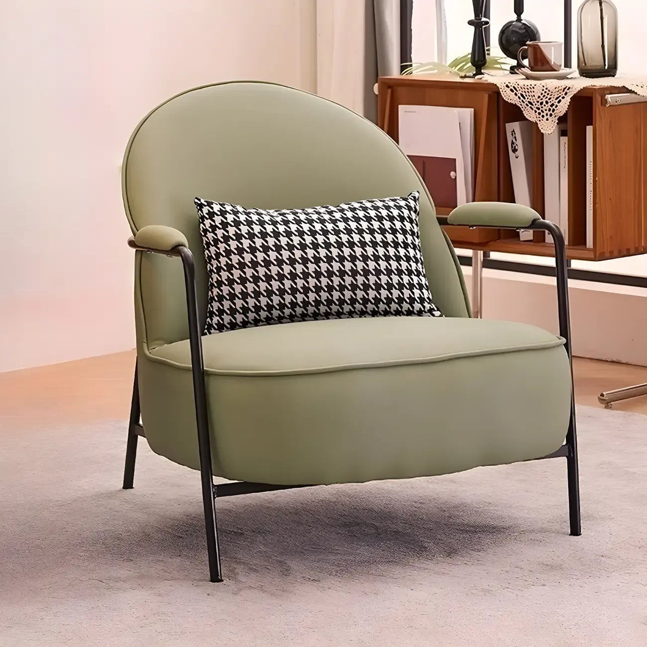 Modern Leather Arm Chair, Water-Resistant, Anti-Scratch