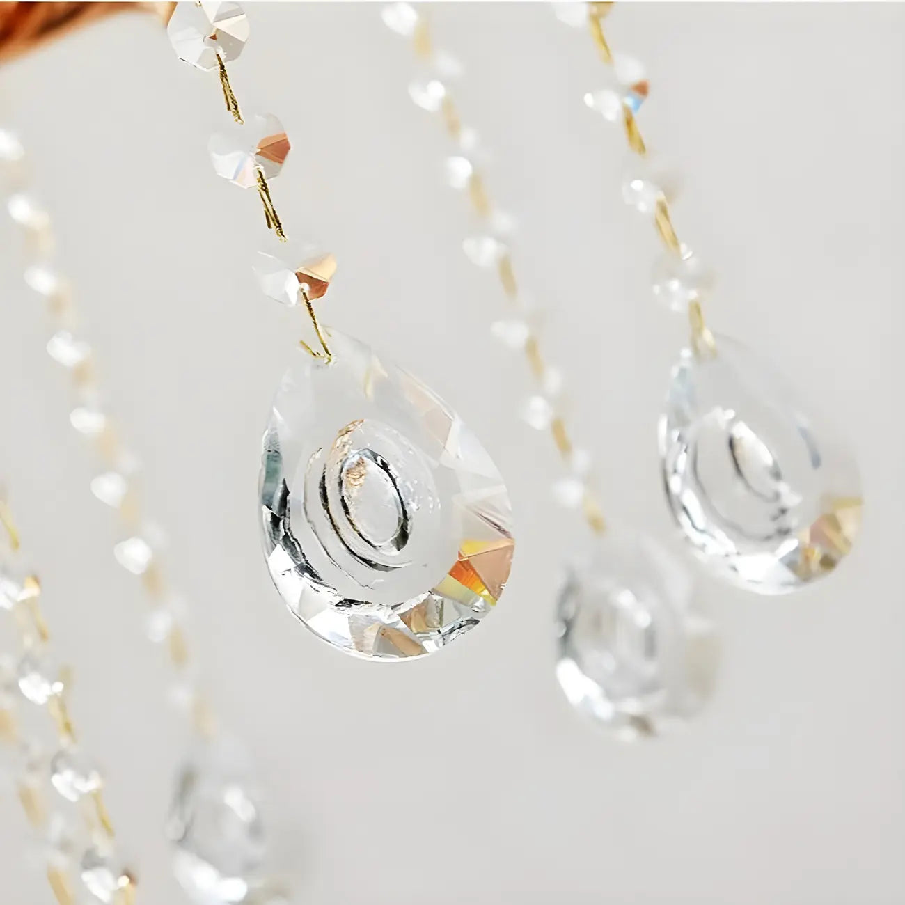 Large Gold Multi-Tier up Light Crystal Pendant Ceiling Chandelier