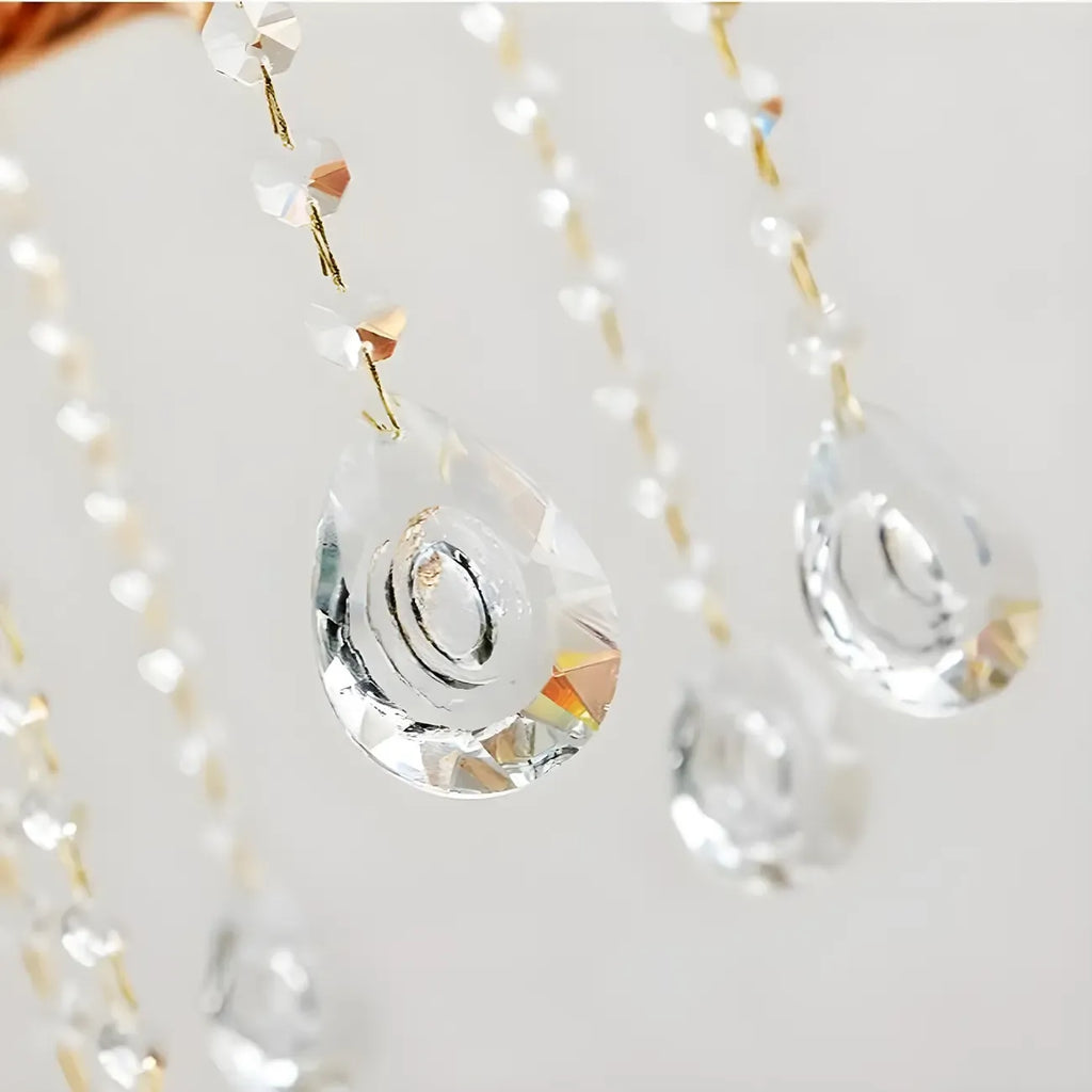 Large Gold Multi-Tier up Light Crystal Pendant Ceiling Chandelier