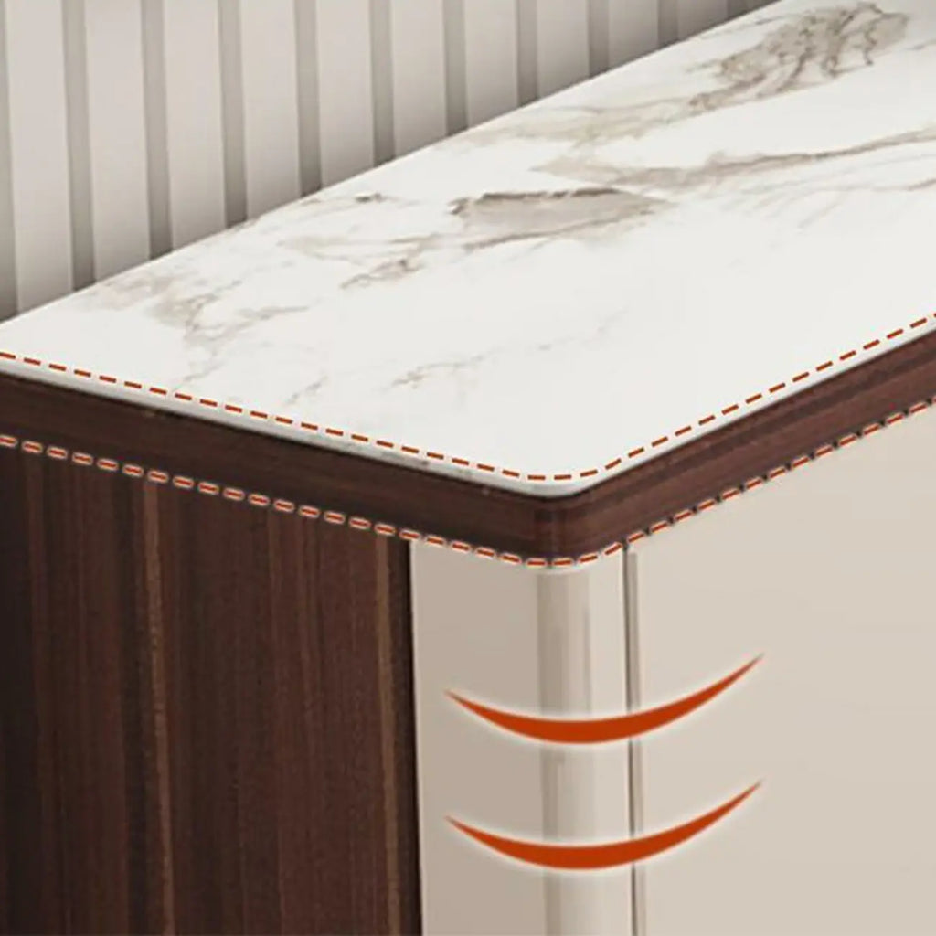 Rectangular Wood Entryway Beige Shoe Storage Cabinet