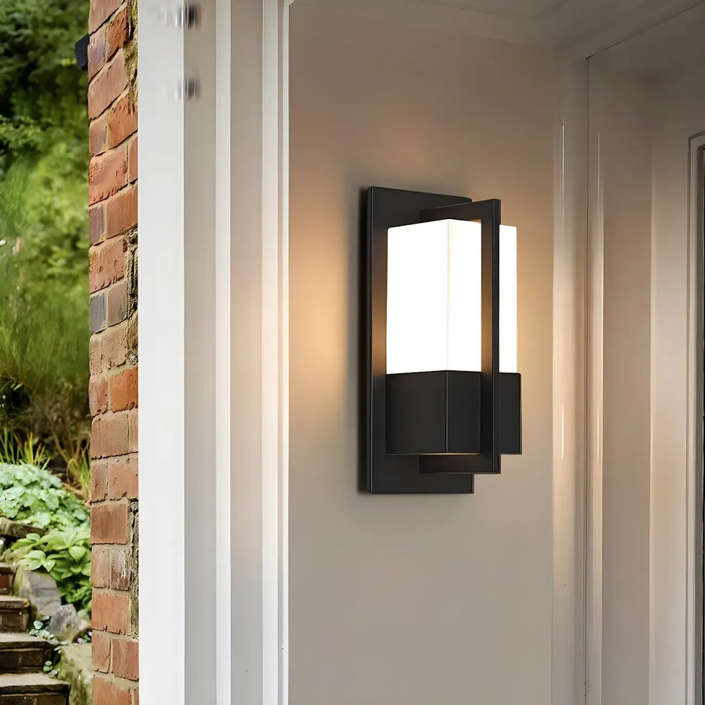 Modern Black Rectangle LED Outdoor Wall Light