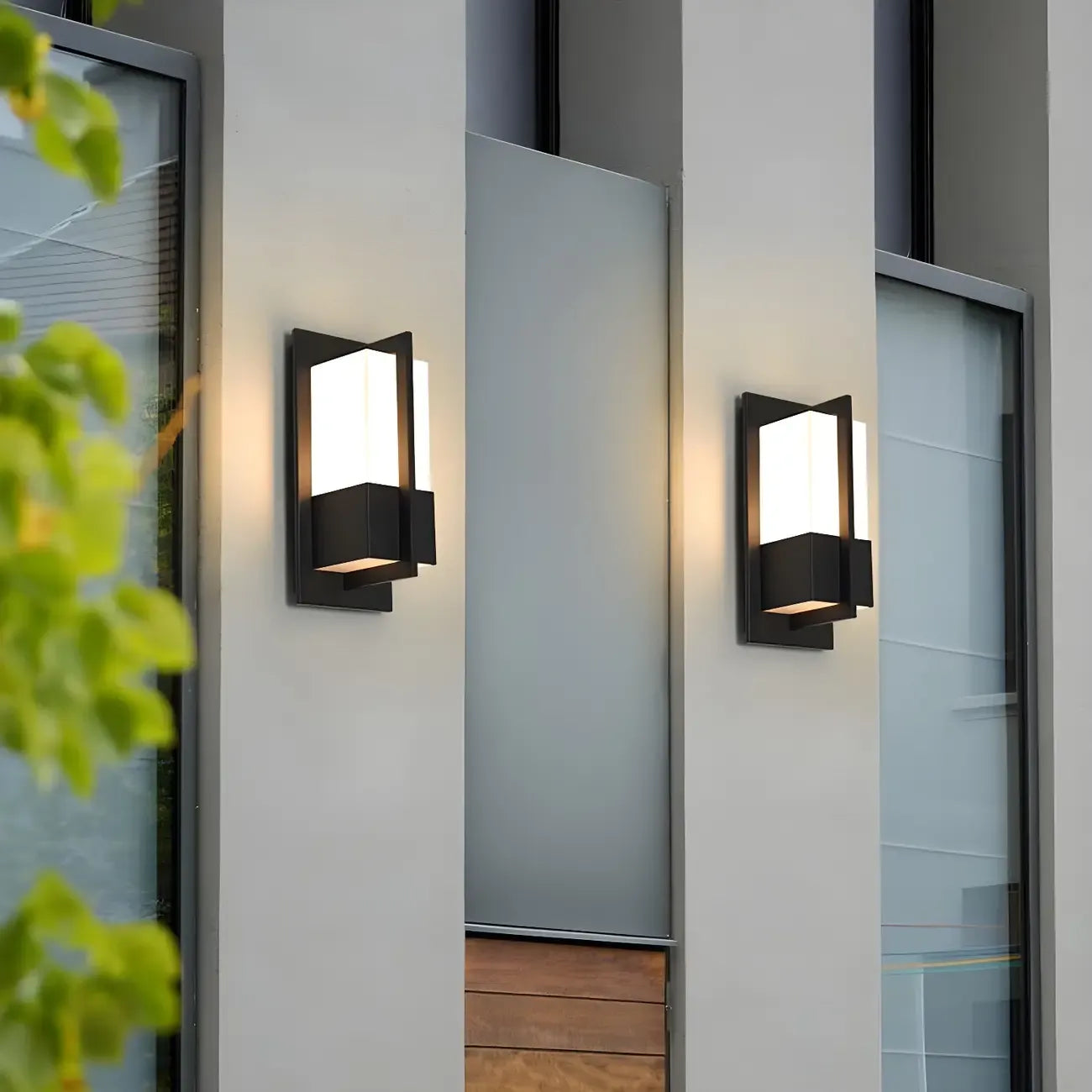 Modern Black Rectangle LED Outdoor Wall Light