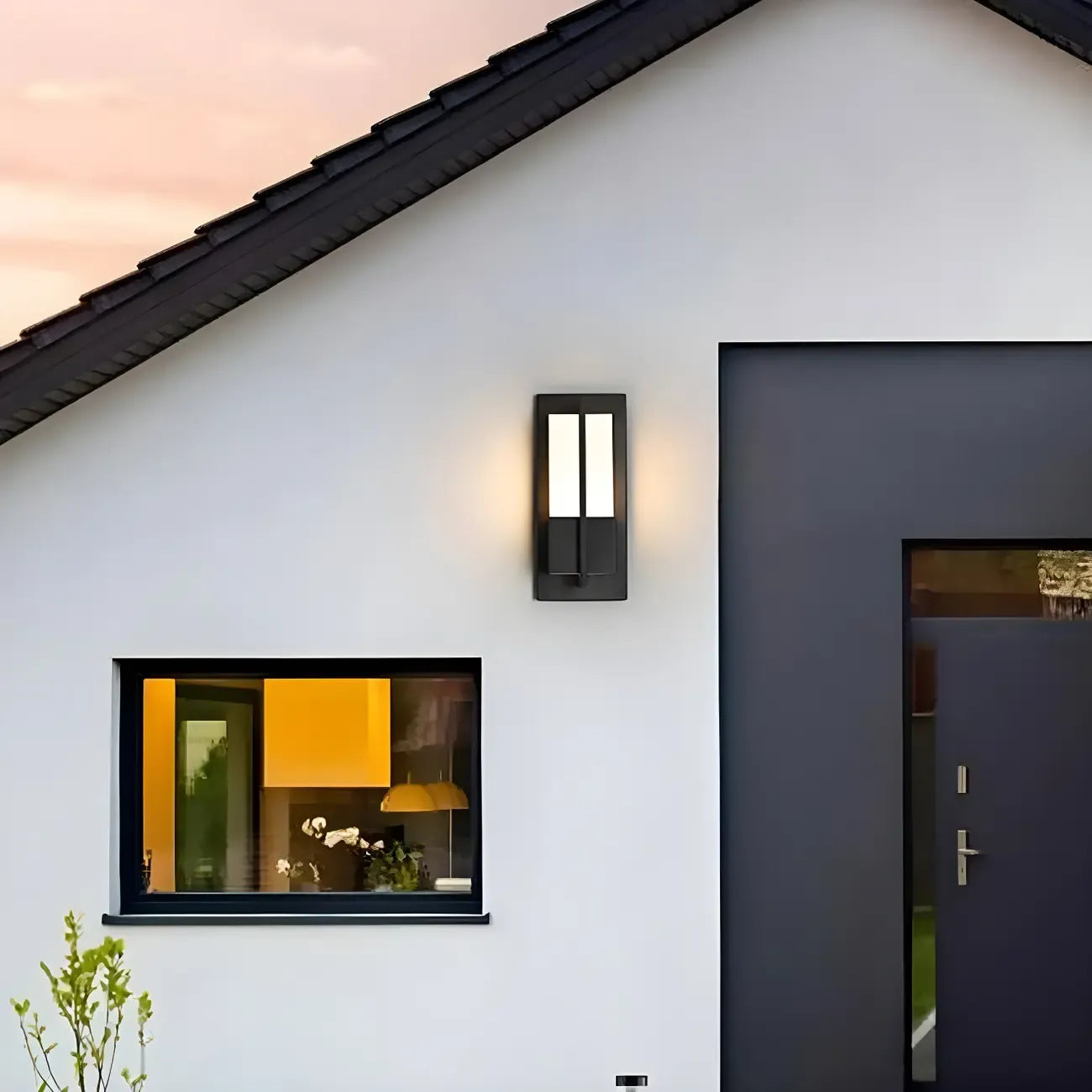 Modern Black Rectangle LED Outdoor Wall Light