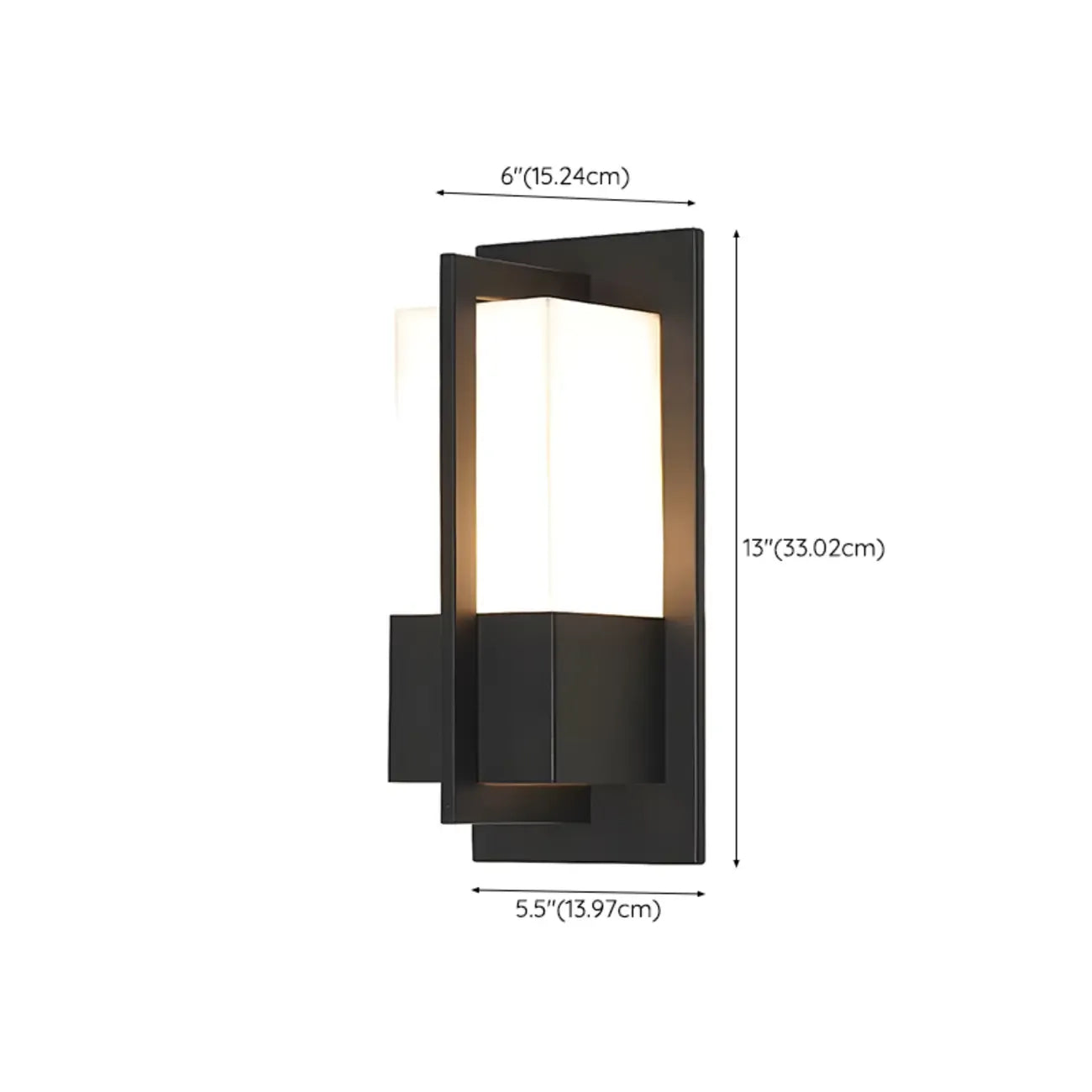 Modern Black Rectangle LED Outdoor Wall Light