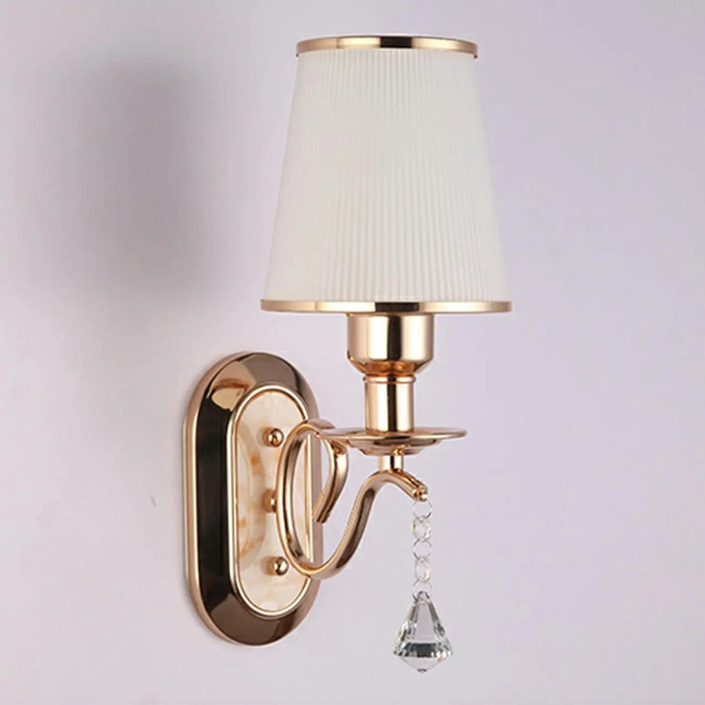 Modern Gold Glass LED Wall Sconce with Crystal Decoration