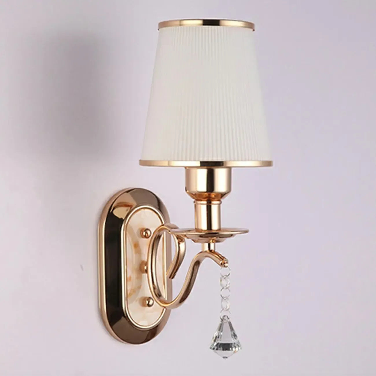 Modern Gold Glass LED Wall Sconce with Crystal Decoration