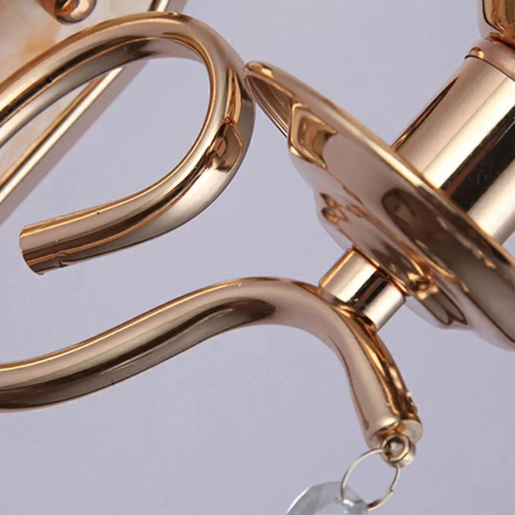 Modern Gold Glass LED Wall Sconce with Crystal Decoration