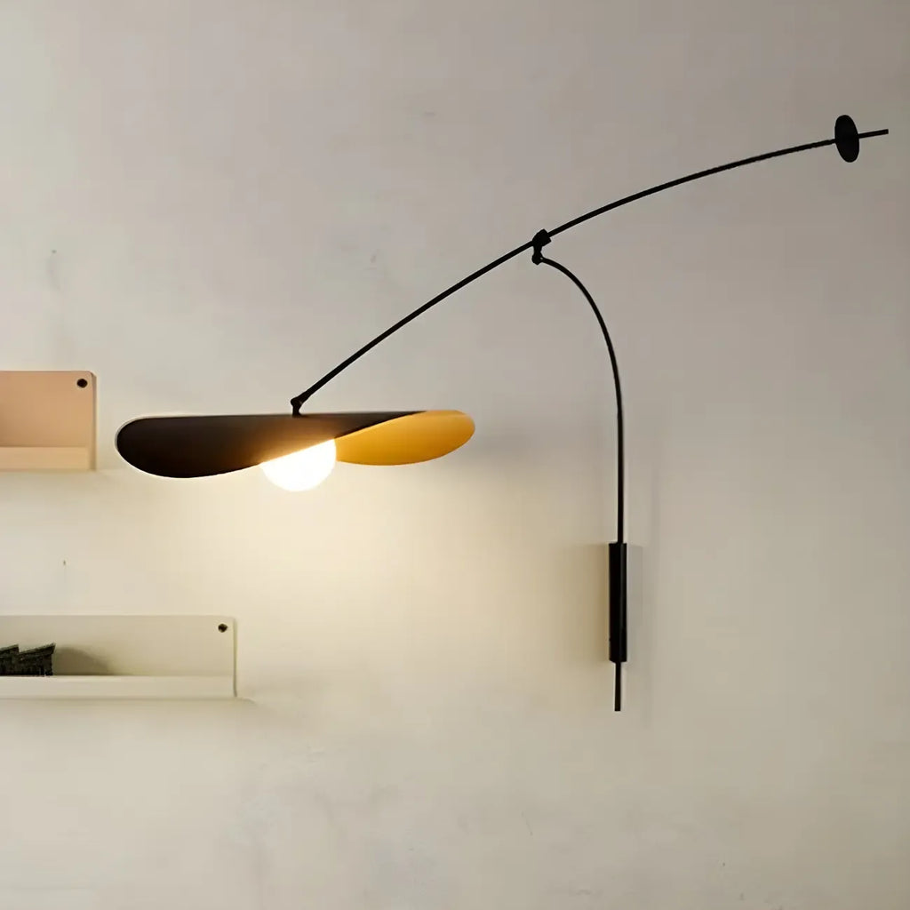 Elegant Black Metal Ambient Lighting Swing Arm Wall Light