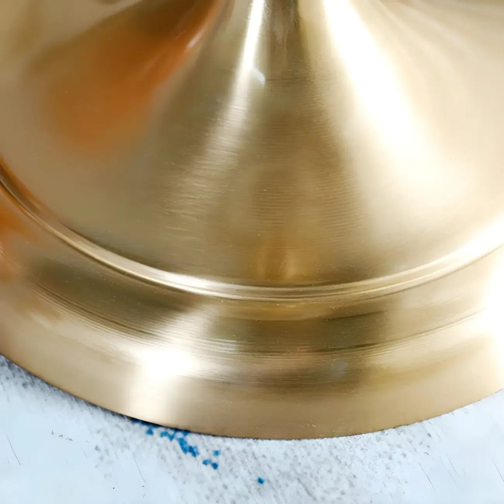 Modern Gold LED Floor Lamp with Round Shelf for Living Room