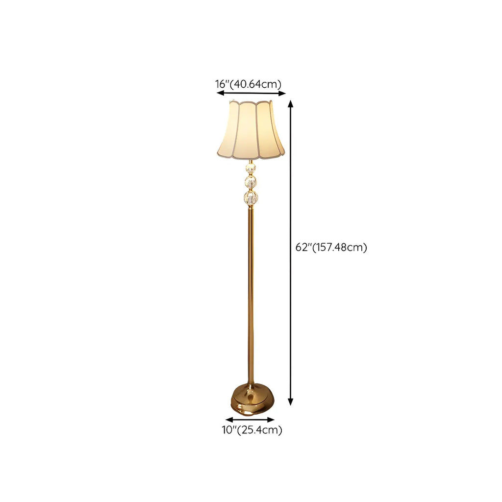 Modern Gold LED Floor Lamp with Round Shelf for Living Room