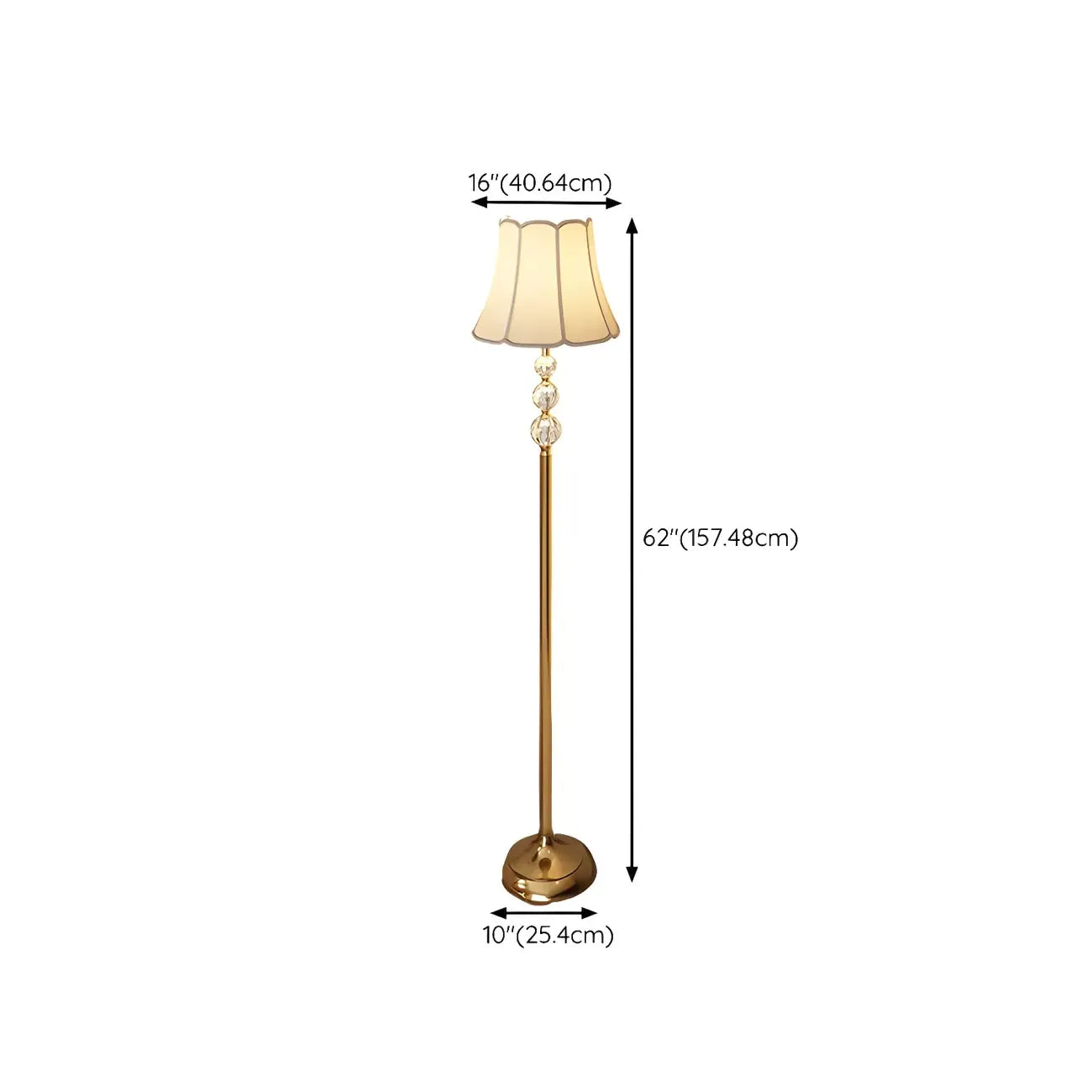 Modern Gold LED Floor Lamp with Round Shelf for Living Room