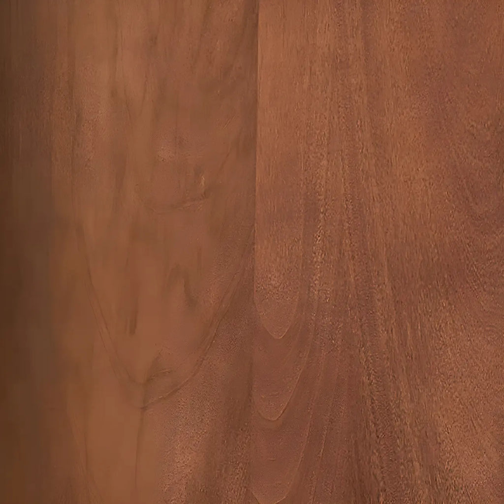 Mid-Century Modern Leggy Brown Wooden Glass Storage Cabinet