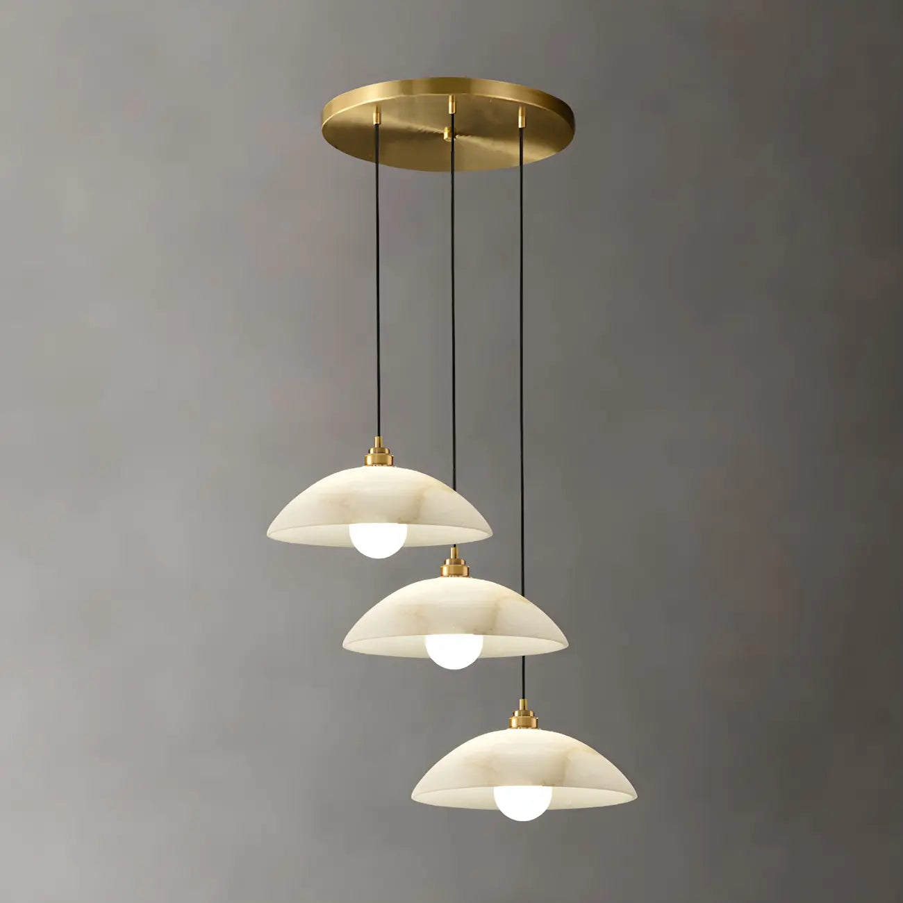 Modern Gold Stone Dome Pendant Light for Kitchen Island