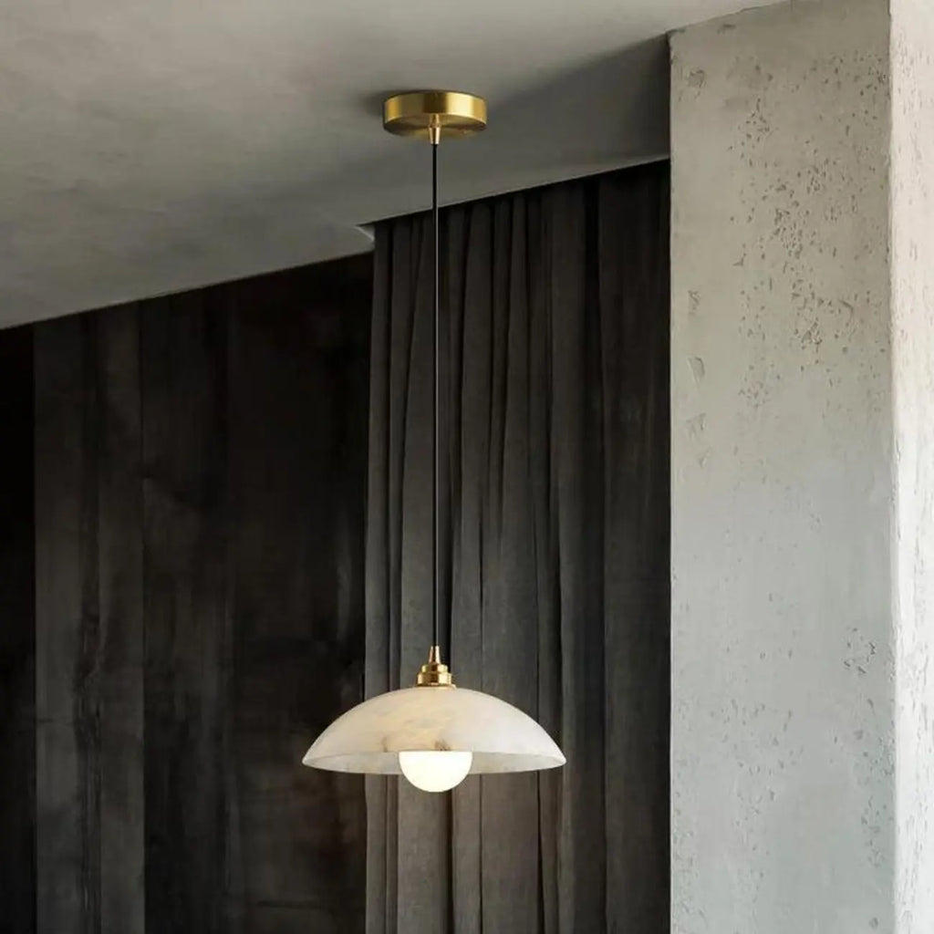 Modern Gold Stone Dome Pendant Light for Kitchen Island