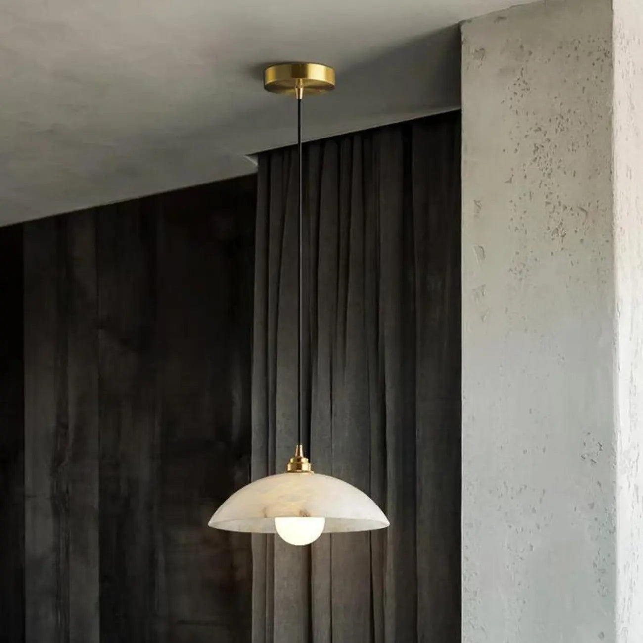 Modern Gold Stone Dome Pendant Light for Kitchen Island