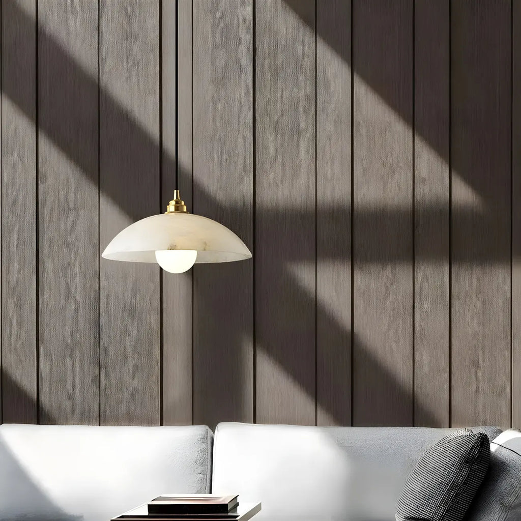 Modern Gold Stone Dome Pendant Light for Kitchen Island