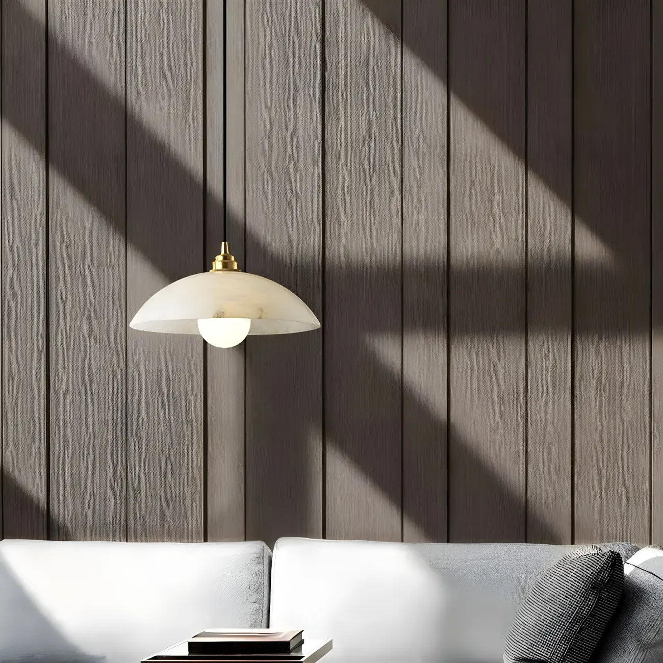 Modern Gold Stone Dome Pendant Light for Kitchen Island