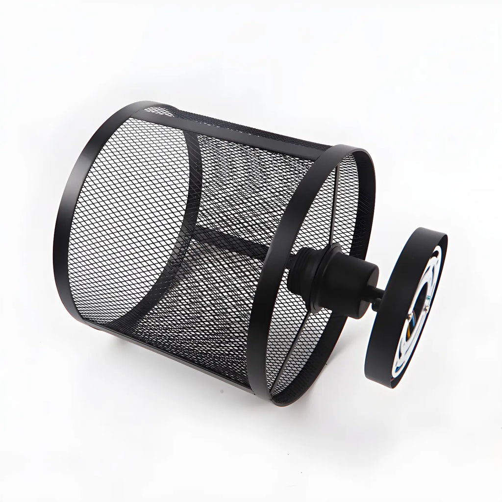 Industrial Black Iron Mesh Cylinder Semi Flush Ceiling Light