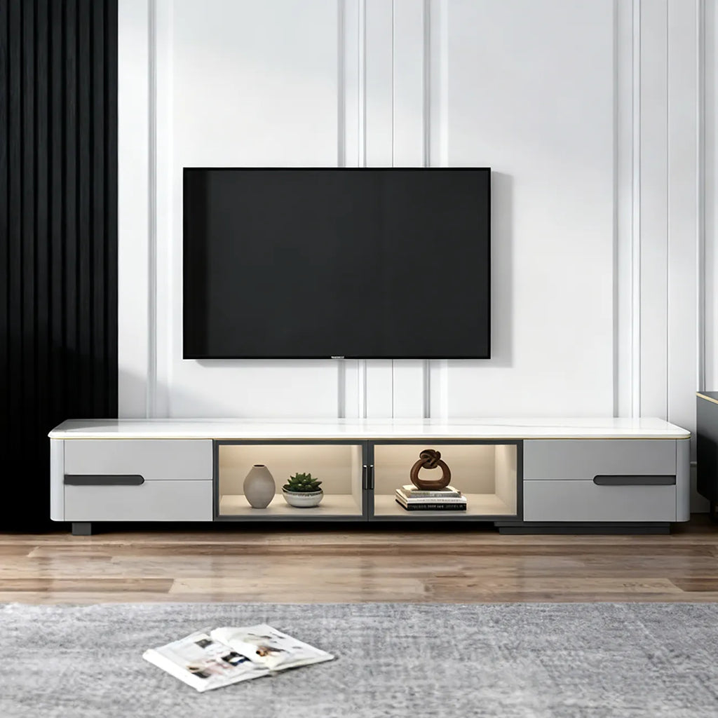 70.9 Grey Stone Multi Drawer TV Stand with Cable Management