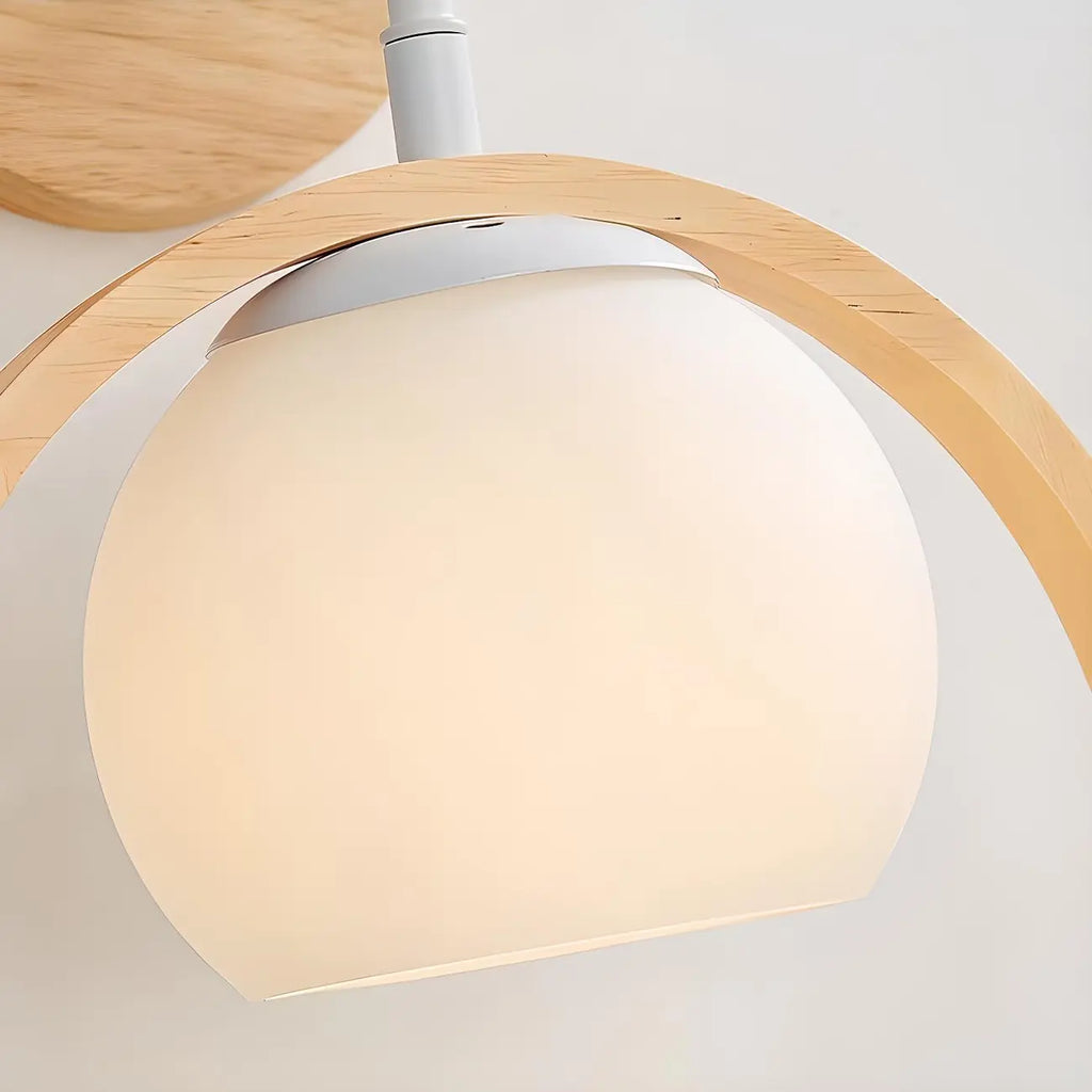 Creative Wooden Ring Wall Sconce with Bird for Living Room