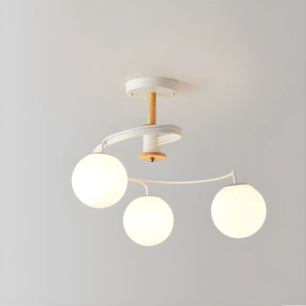 Modern Globe Bulb Orb Metal Semi Flush Ceiling Light