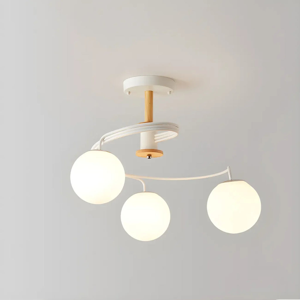 Modern Globe Bulb Orb Metal Semi Flush Ceiling Light