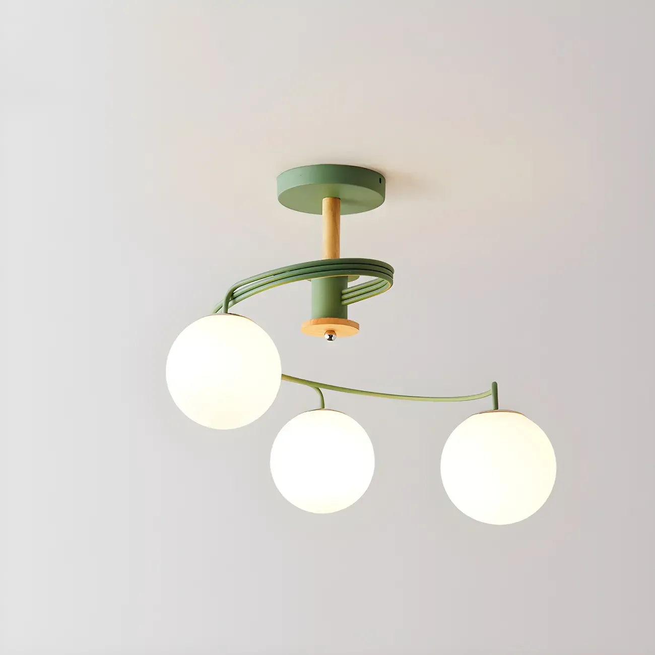 Modern Globe Bulb Orb Metal Semi Flush Ceiling Light