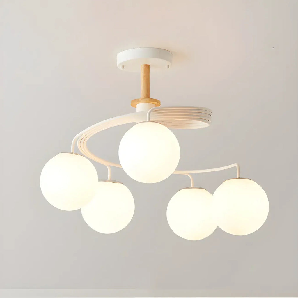 Modern Globe Bulb Orb Metal Semi Flush Ceiling Light