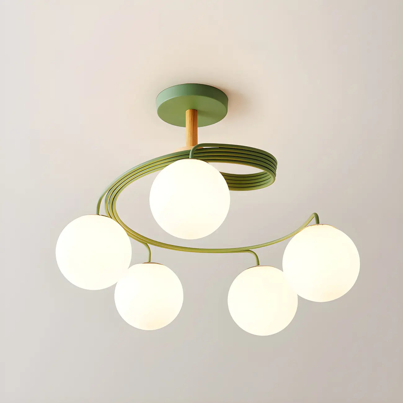 Modern Globe Bulb Orb Metal Semi Flush Ceiling Light