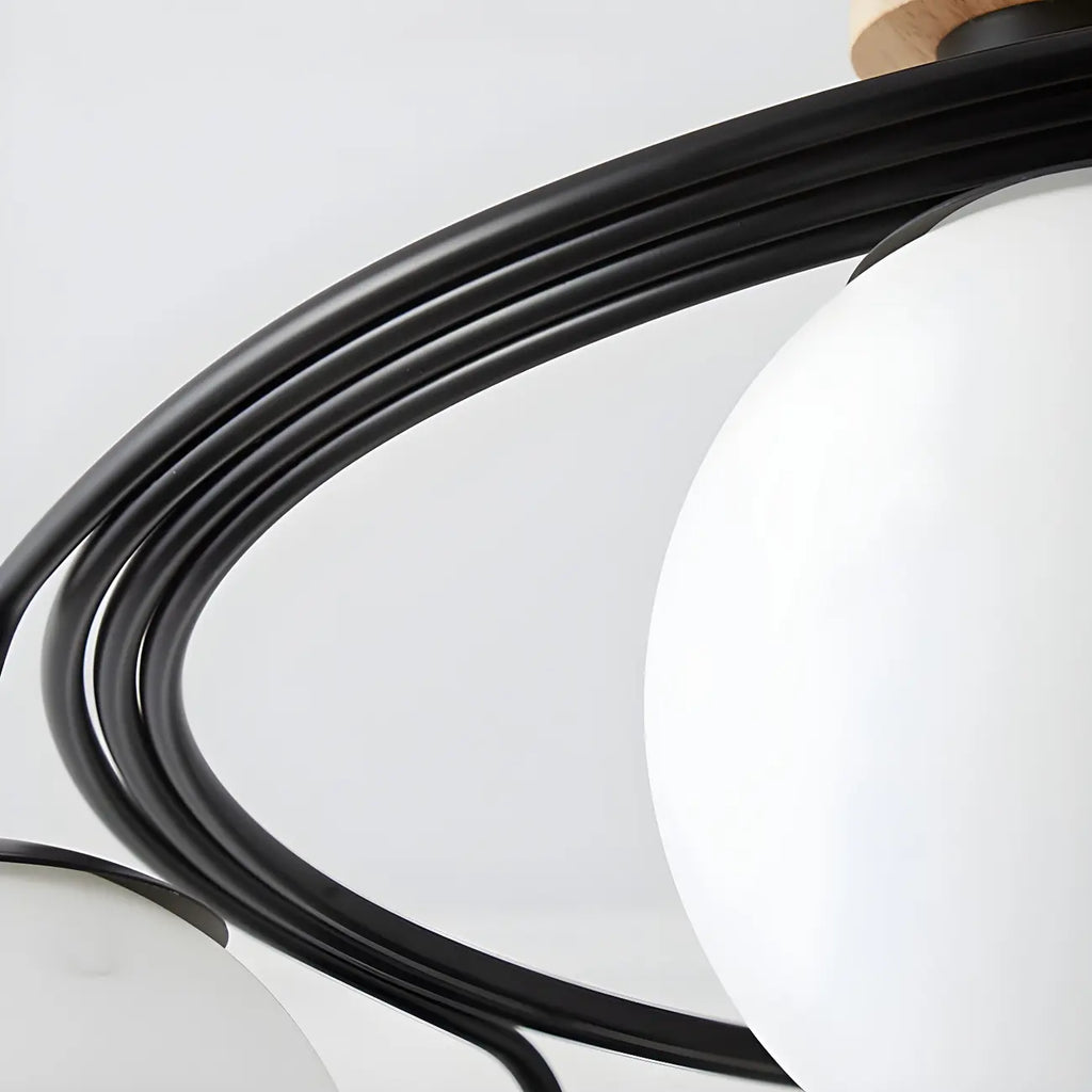 Modern Globe Bulb Orb Metal Semi Flush Ceiling Light