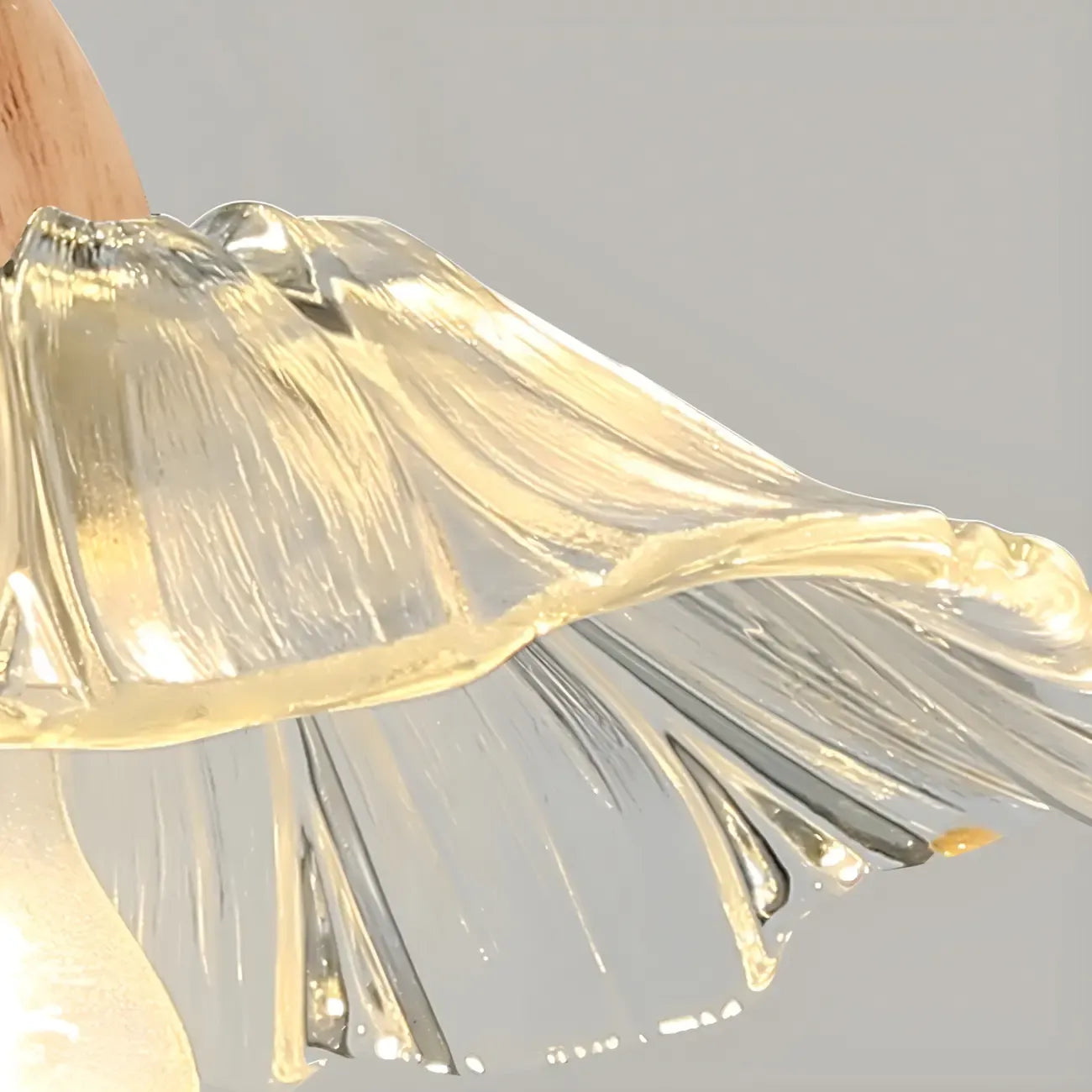 Simple Wood Glass Floral Shade Wall Sconce