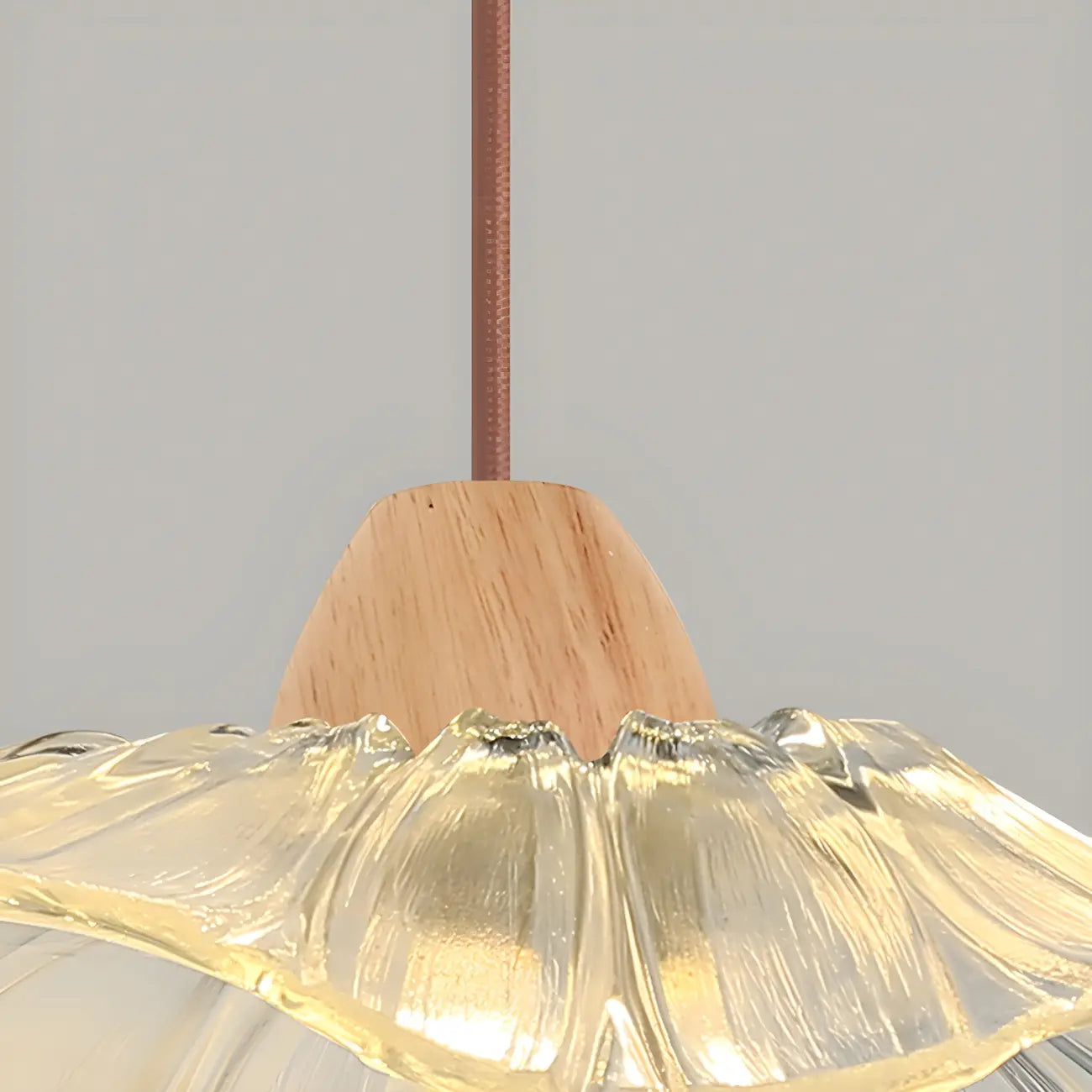 Simple Wood Glass Floral Shade Wall Sconce