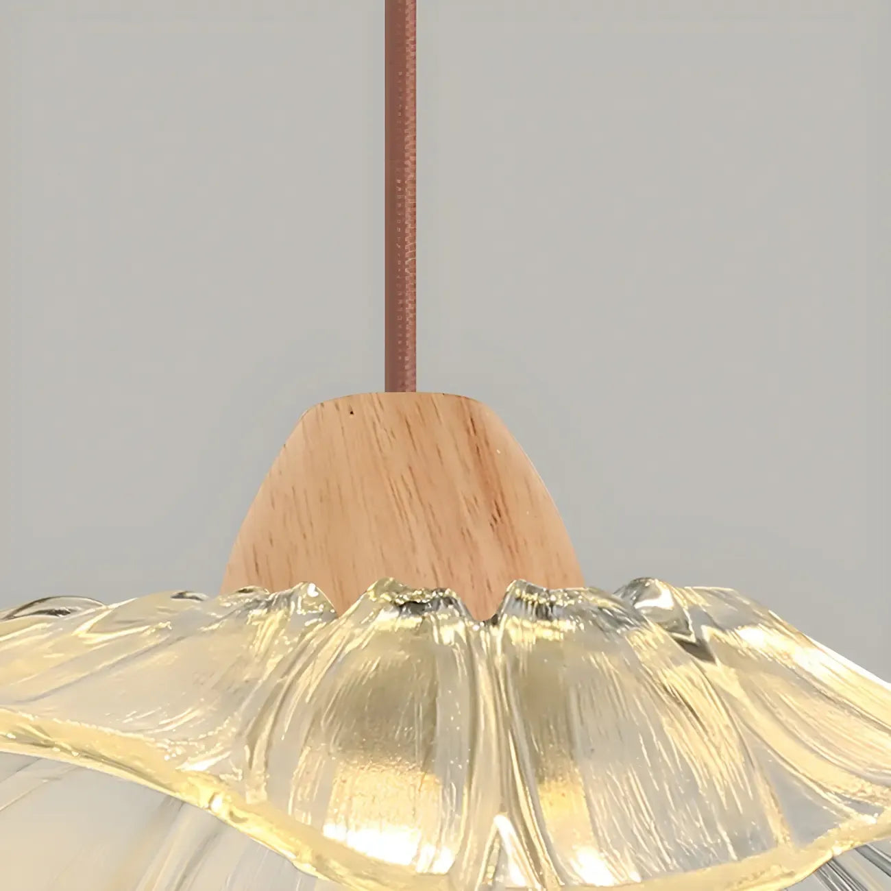 Simple Wood Glass Floral Shade Wall Sconce