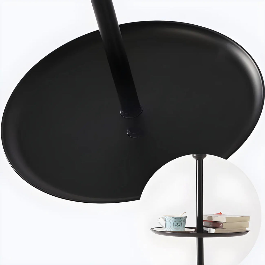 Traditional Drum Fabric Shade Standing Floor Lamp with Table