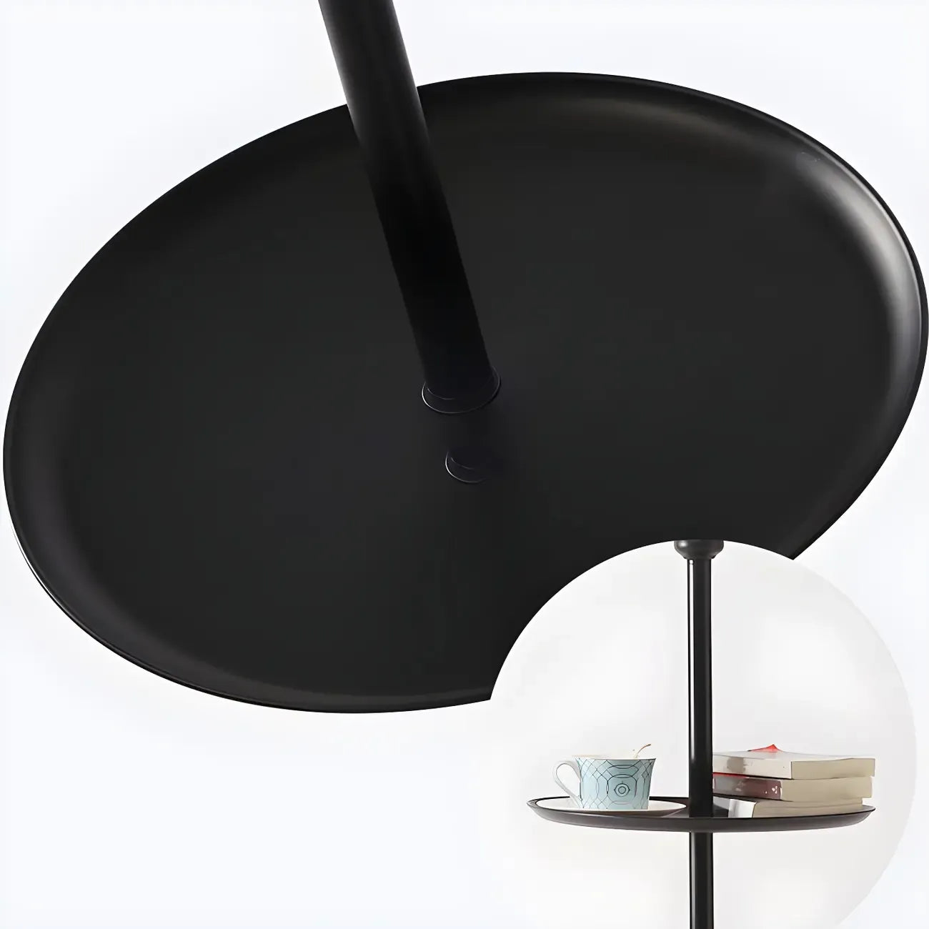 Traditional Drum Fabric Shade Standing Floor Lamp with Table