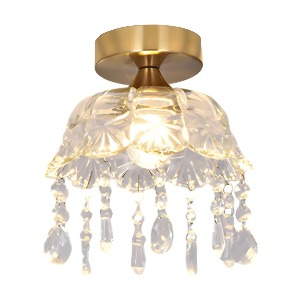 Contemporary LED Brass Semi-Flush Ceiling Light for Home