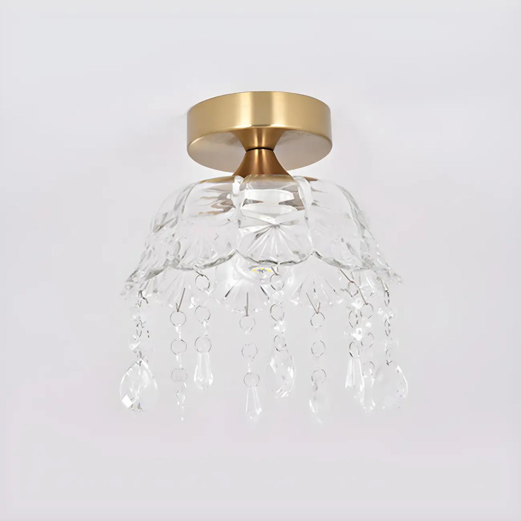Contemporary LED Brass Semi-Flush Ceiling Light for Home