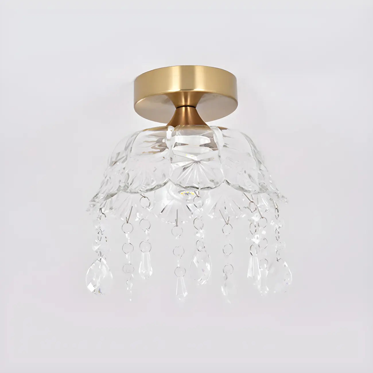Contemporary LED Brass Semi-Flush Ceiling Light for Home