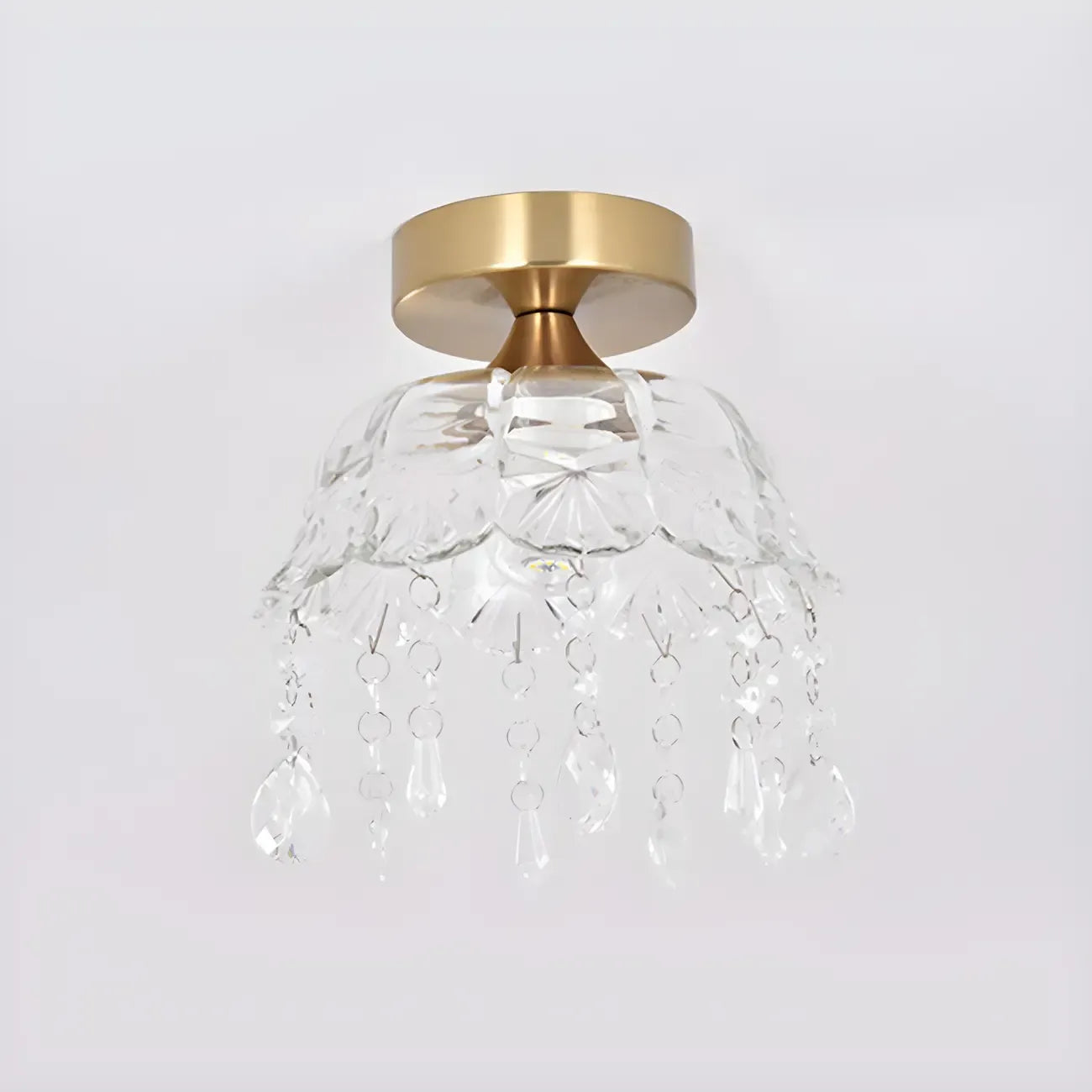 Contemporary LED Brass Semi-Flush Ceiling Light for Home