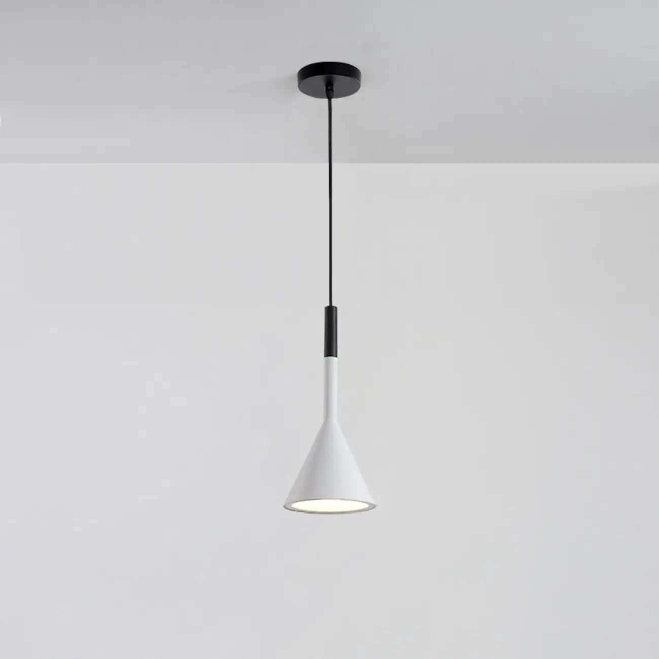Aluminum Cone Minimalist Gray Bedroom Pendant Light