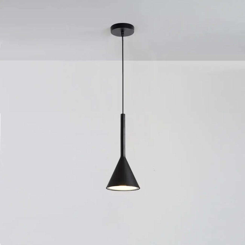 Aluminum Cone Minimalist Gray Bedroom Pendant Light