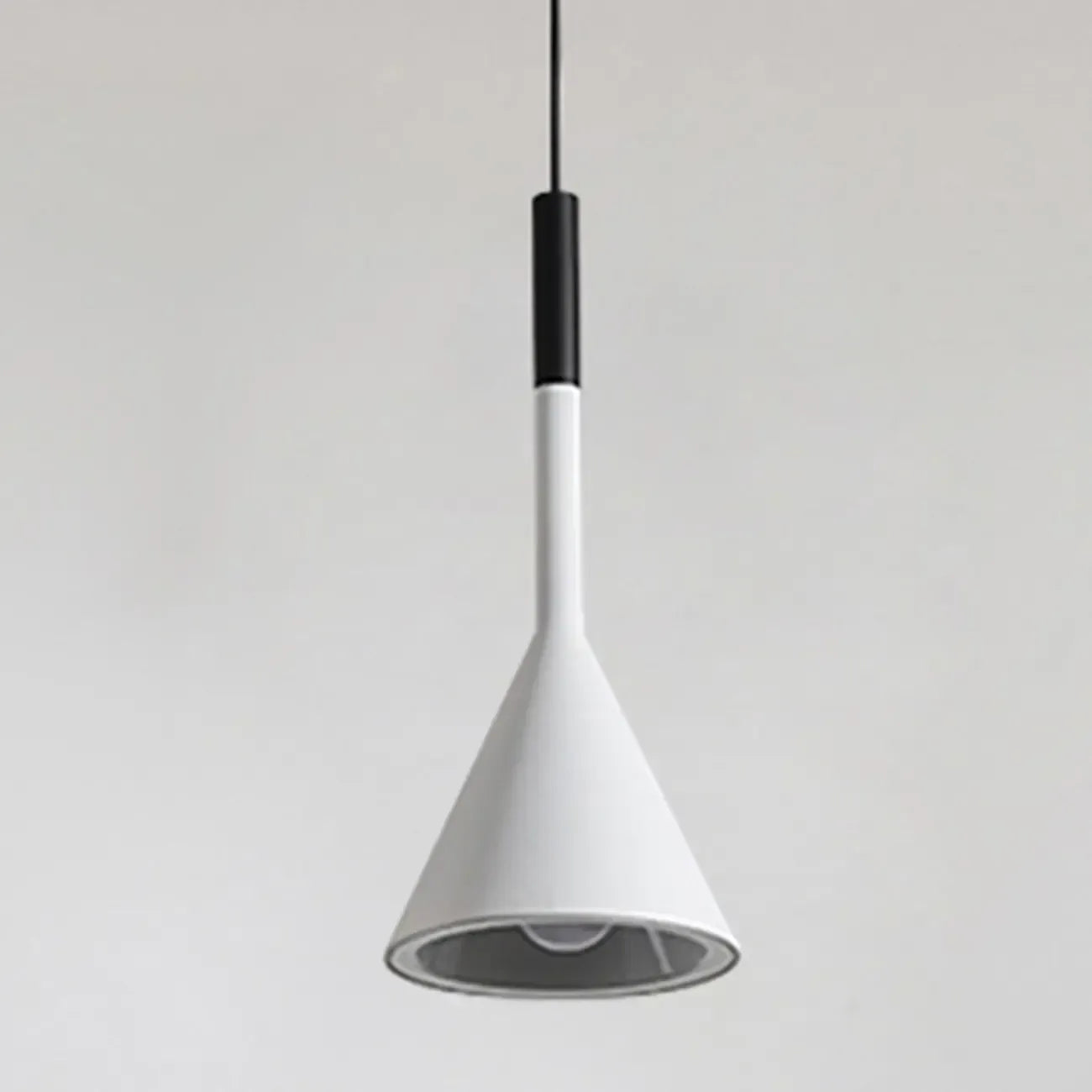 Aluminum Cone Minimalist Gray Bedroom Pendant Light