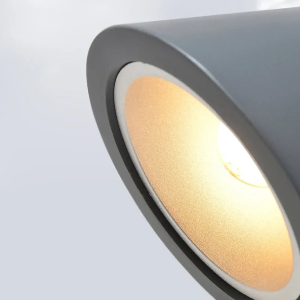 Aluminum Cone Minimalist Gray Bedroom Pendant Light