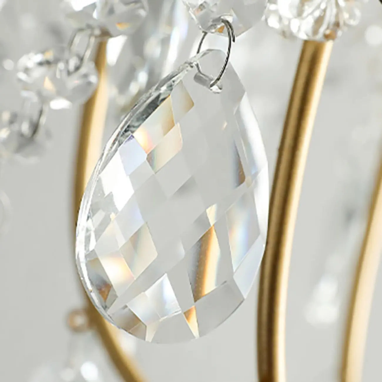 Elegant Gold Crystal Mini Kitchen Pendant Light Adjustable Chain