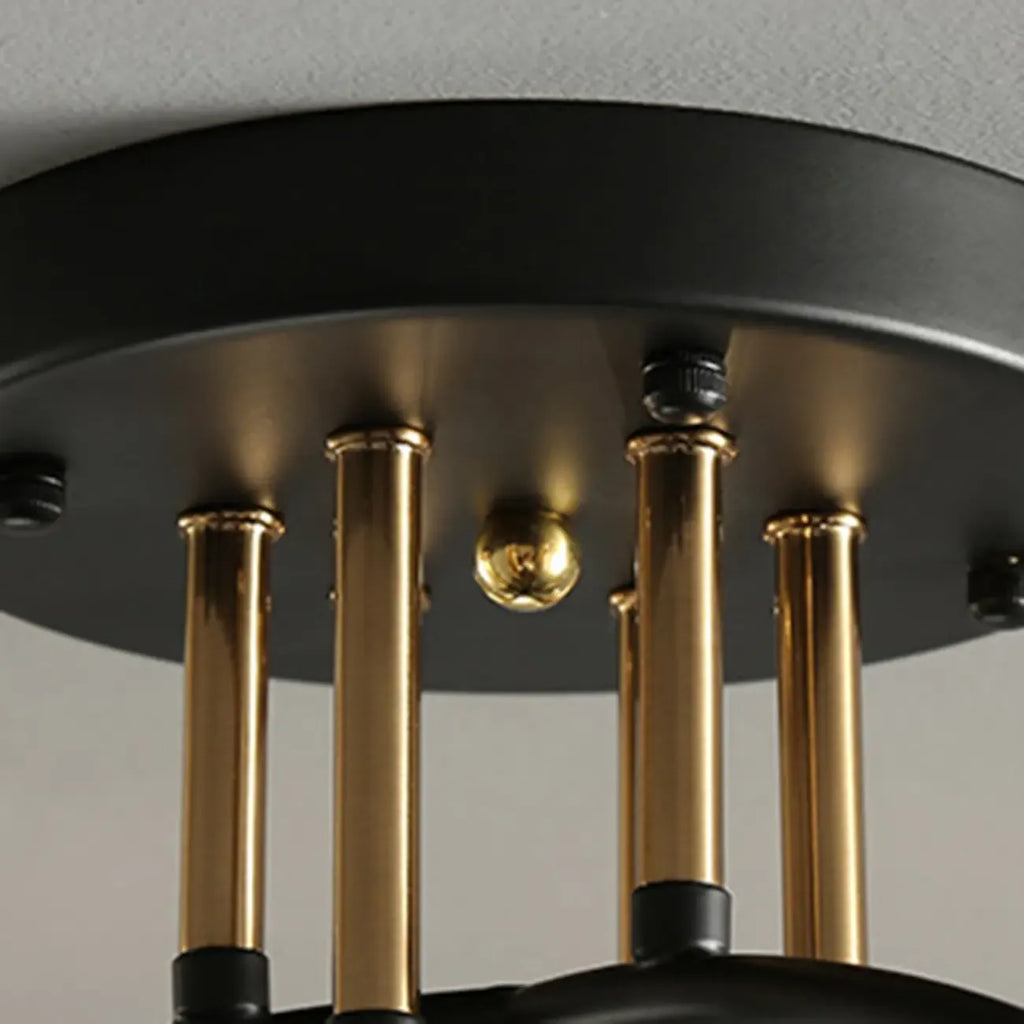 Modern Smoke Grey Glass Sphere Semi Flush Ceiling Light