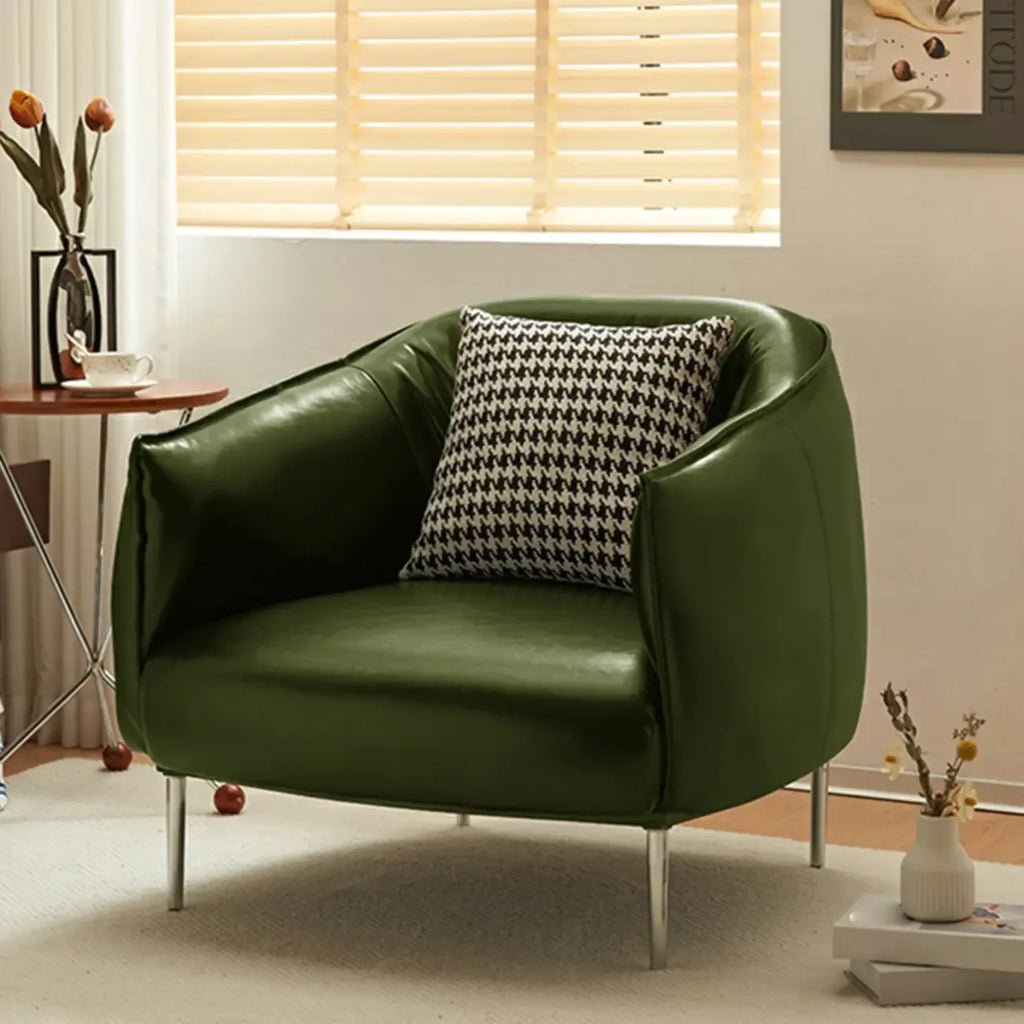 Modern Black Leather Lounge Chair Living Room